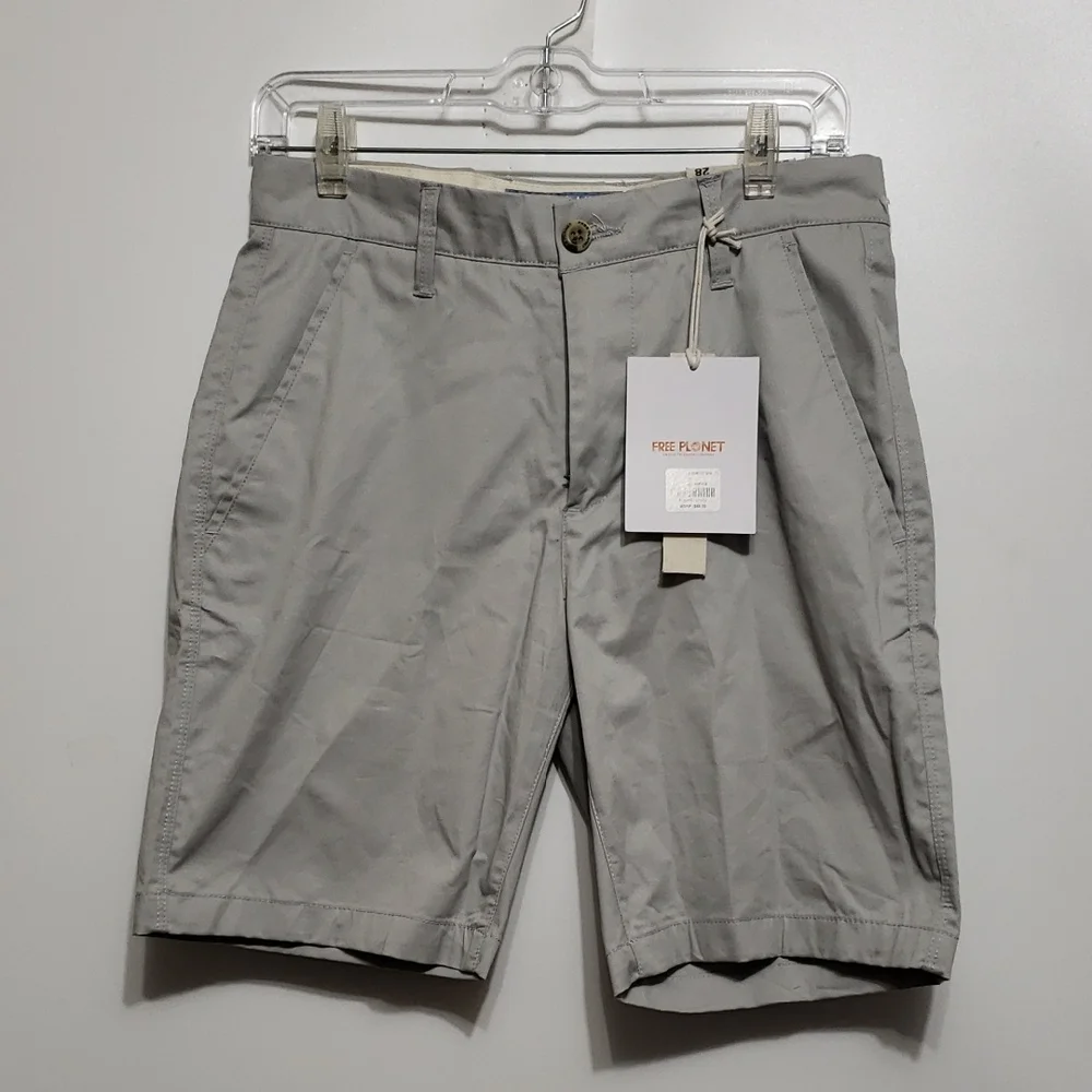 Free Planet Light Gray Men's Flat‎ Front Shorts